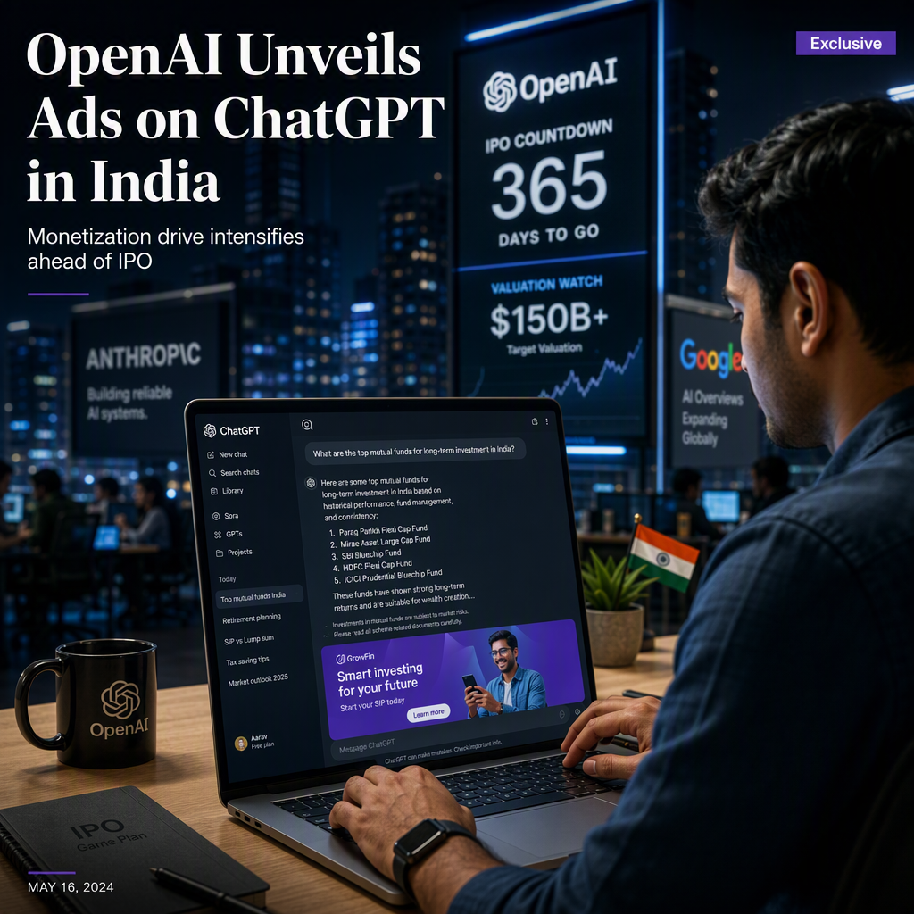 OpenAI Launches Ads on ChatGPT in India to Drive Monetization Ahead of IPO