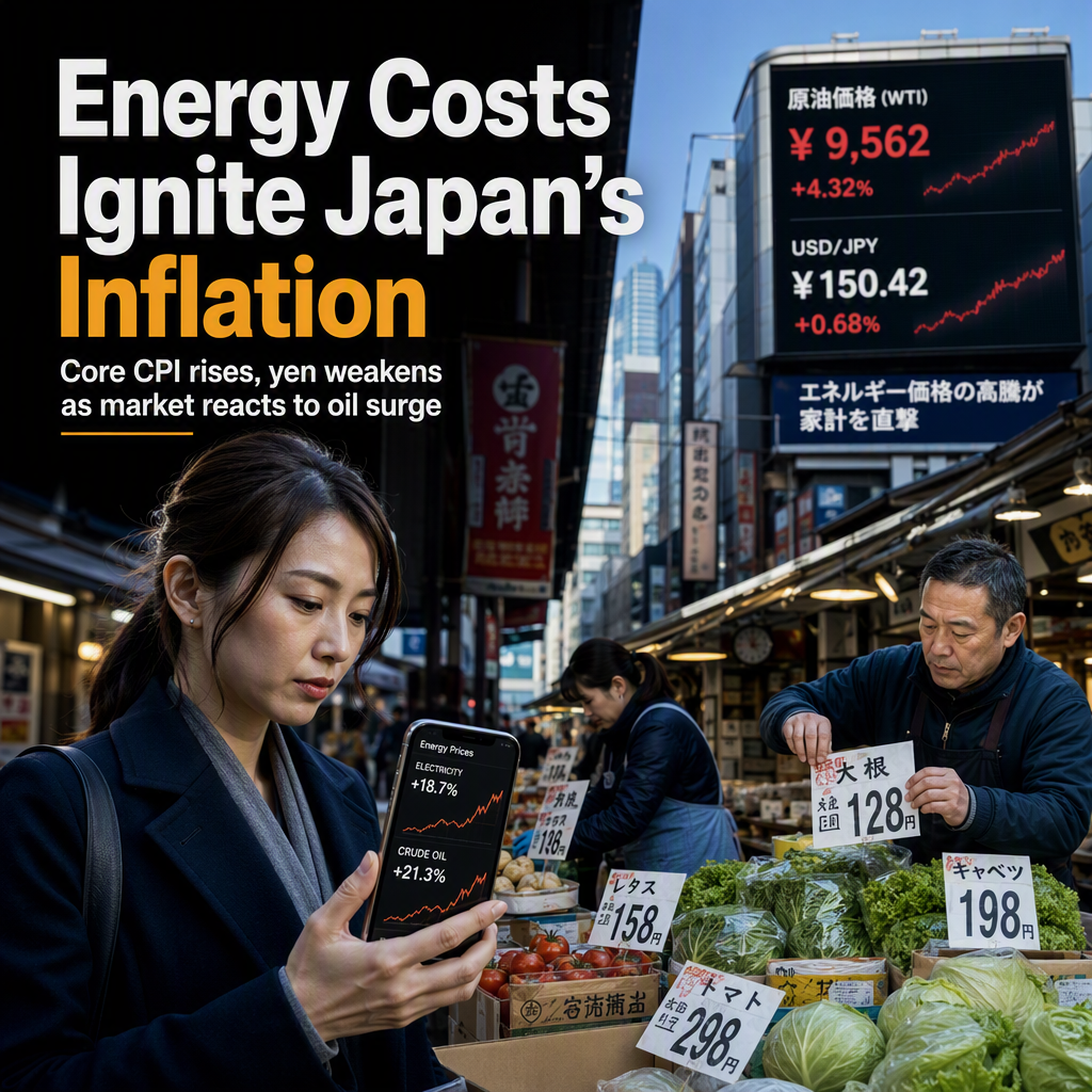 Japan's Inflation Hits 2026 High on Energy Surge, Core CPI Rises as Expected