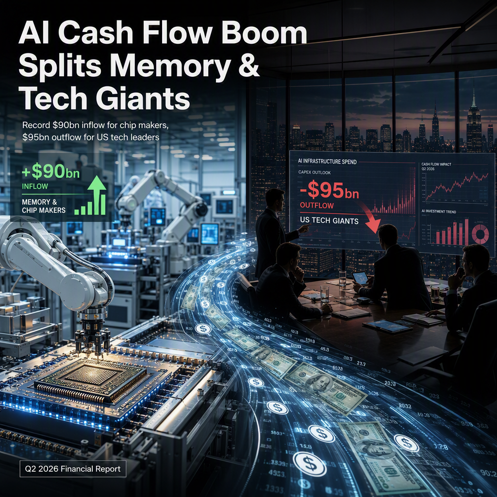 AI Investment Surge Drives $90bn Cash Flow for Memory Makers, While US Tech Giants Face $95bn Cash Outflow in Q2