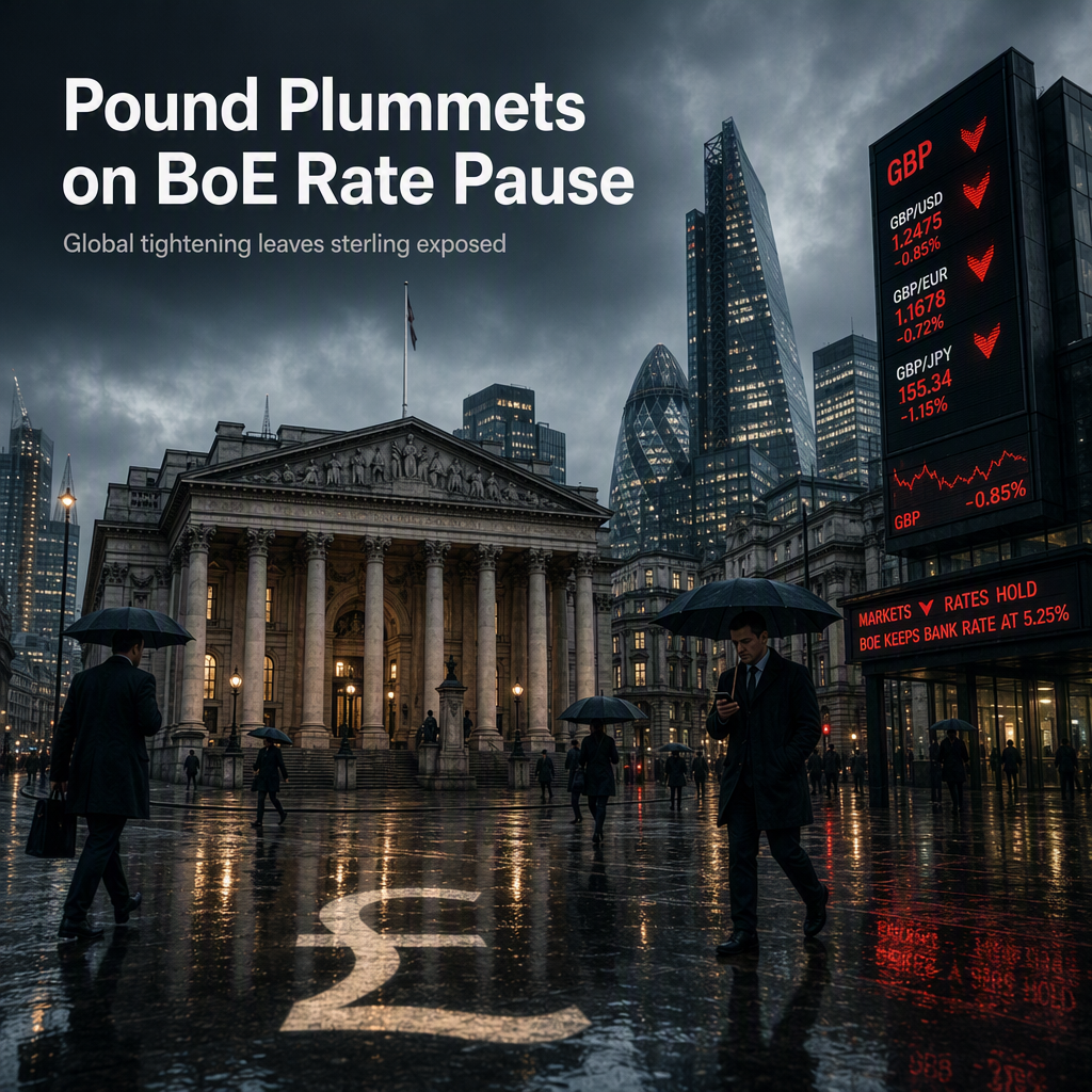 British Pound Plunges as Bank of England Holds Rates Steady Amid Global Central Bank Tightening