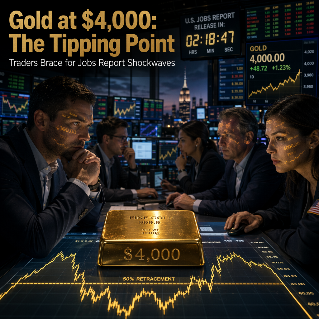 Gold Hovers at $4,000 as Traders Await U.S. Jobs Report for Next Move