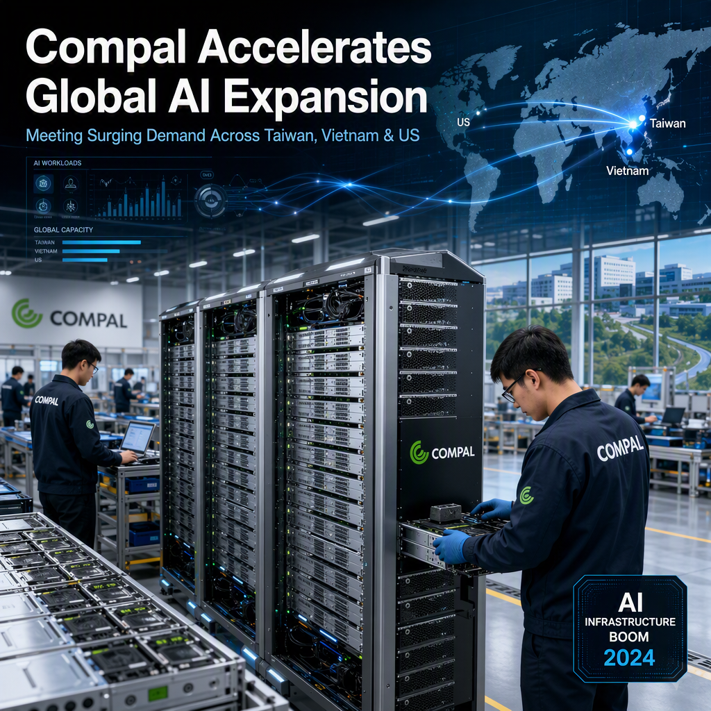 Compal Electronics Expands in Taiwan, Vietnam, and US to Meet Surging AI Server Demand