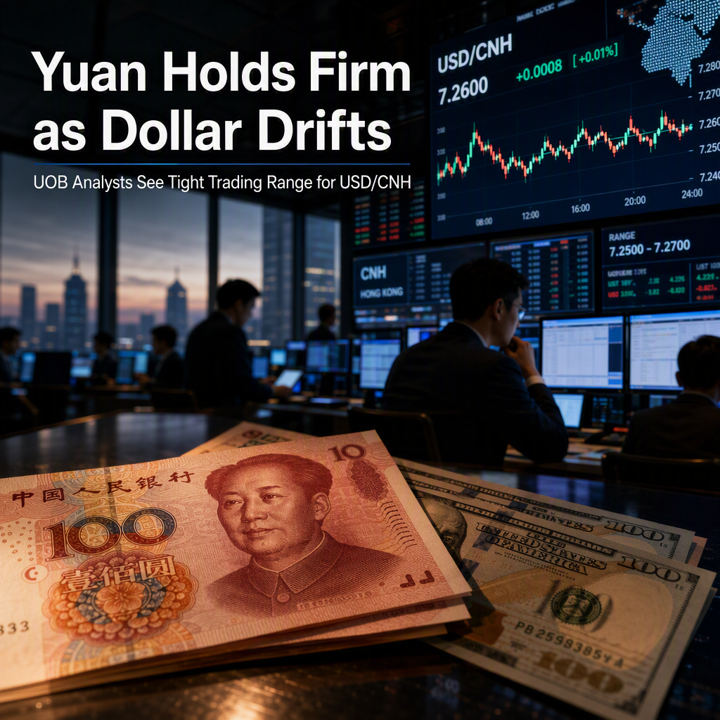 Chinese Yuan Maintains Bullish Tone as USD/CNH Trades in Narrow Range, UOB Analysts Say