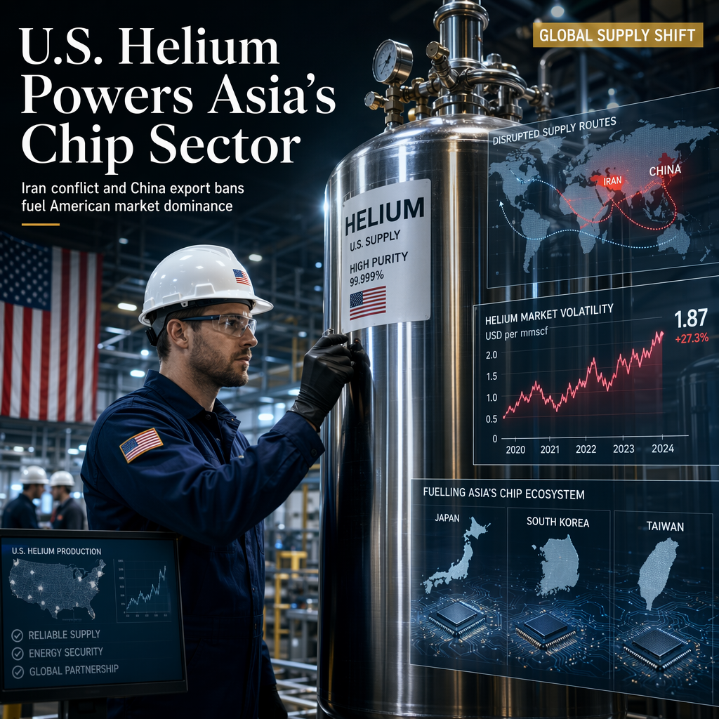 U.S. Becomes Leading Helium Supplier to Asia Amid Iran War and China Export Curbs