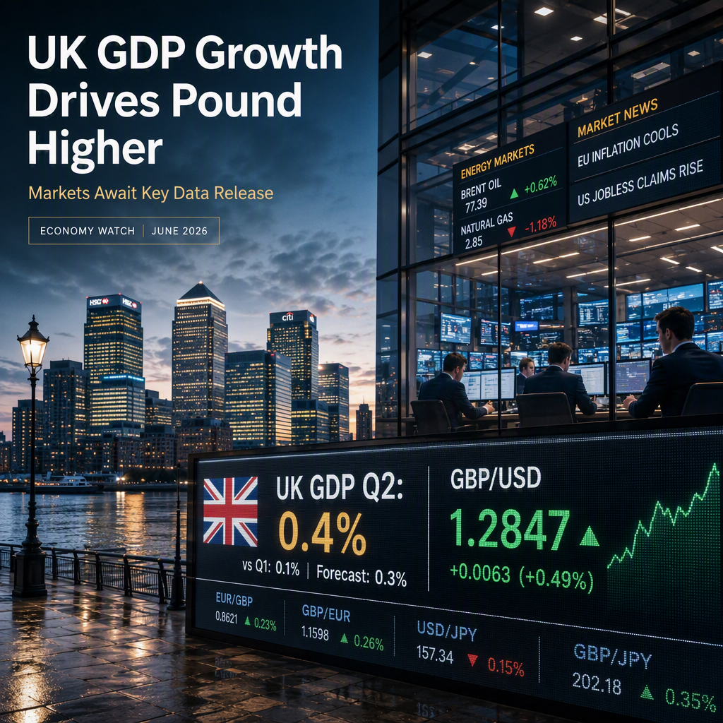 UK GDP Growth in Q2 Expected at 0.4% as Markets Eye Key Data and Pound Edges Higher