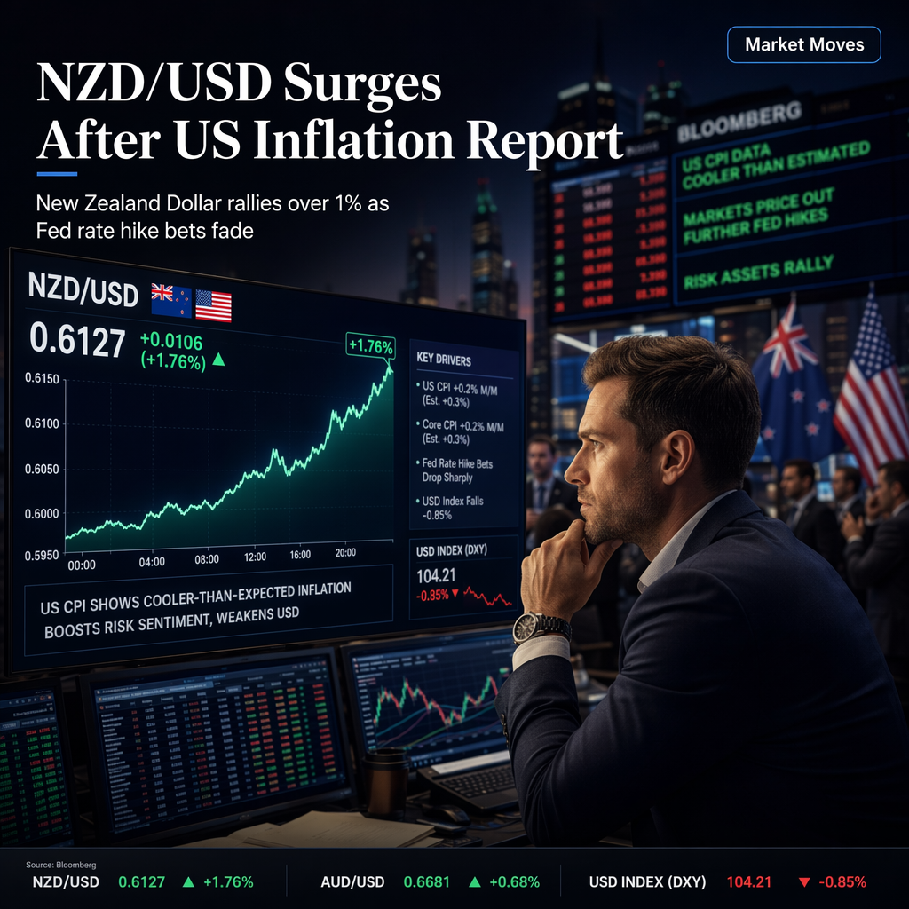 NZD/USD Rallies Over 1% as US Inflation Data Tempers Fed Rate Hike Bets