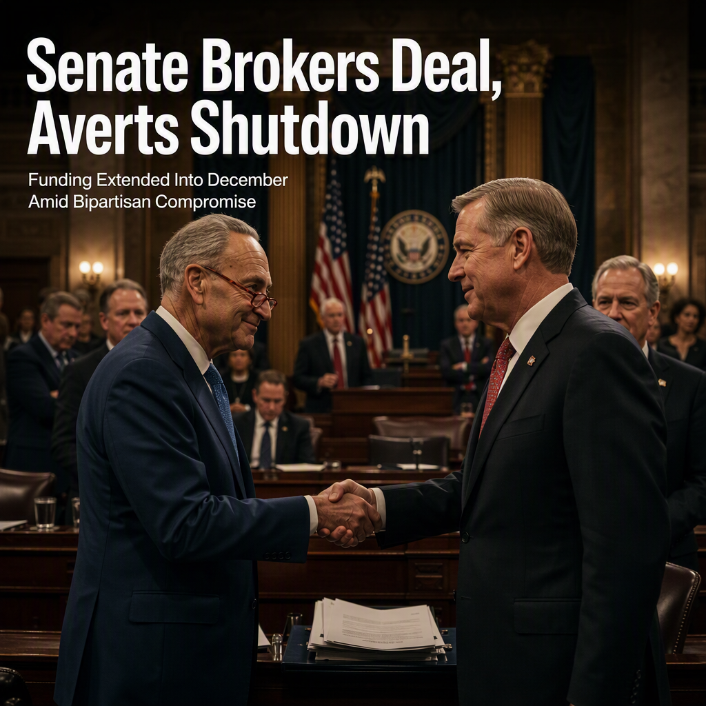 Senate Strikes Bipartisan Deal to Avert Government Shutdown, Extending Funding Into December