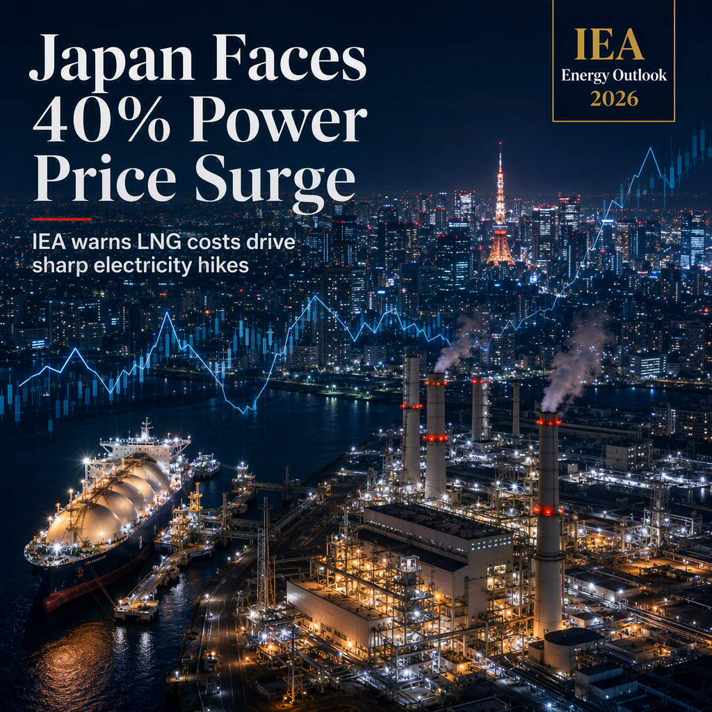 IEA Forecasts 40% Surge in Japan's Wholesale Power Prices Amid Rising LNG Costs