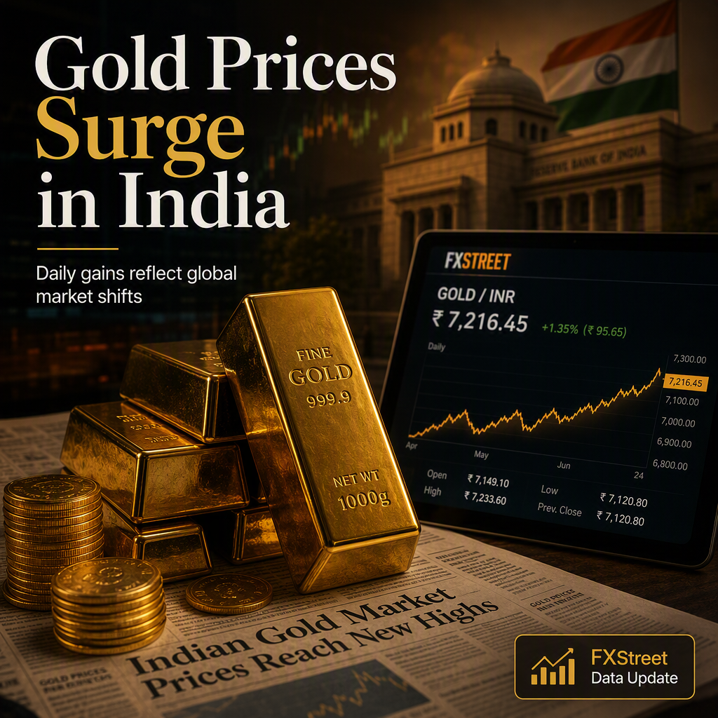 Gold Prices in India Rise as FXStreet Data Shows Daily Gains