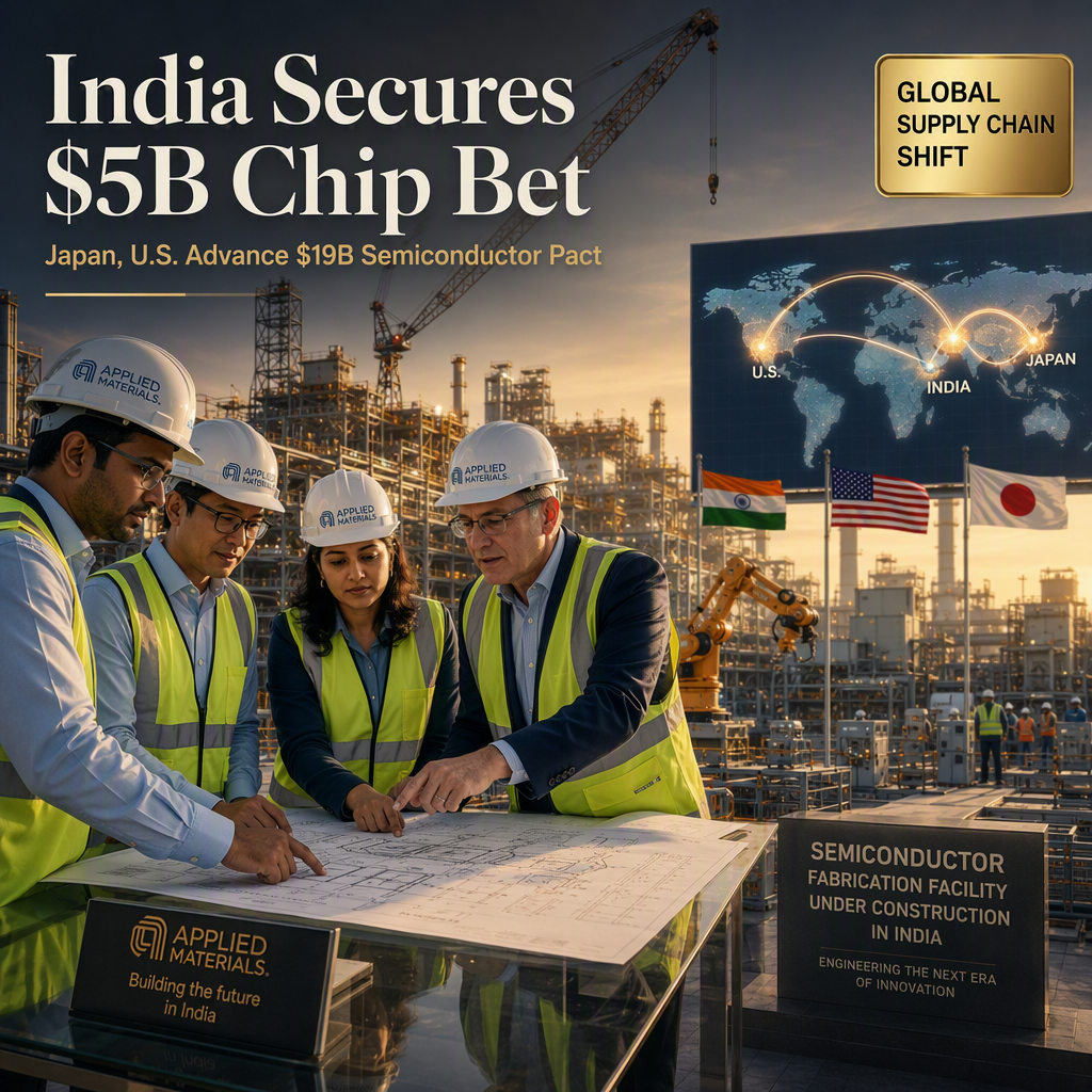 Applied Materials Commits $5 Billion to India as Japan and US Advance $19 Billion Chip Factory Talks