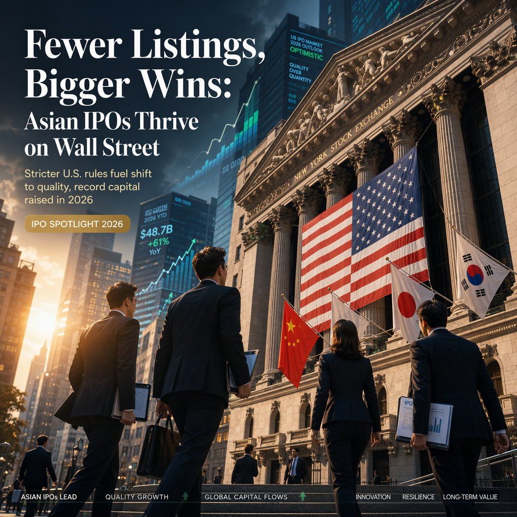 Asian Firms Raise More Capital in U.S. IPOs Despite Fewer Listings Amid Regulatory Crackdown