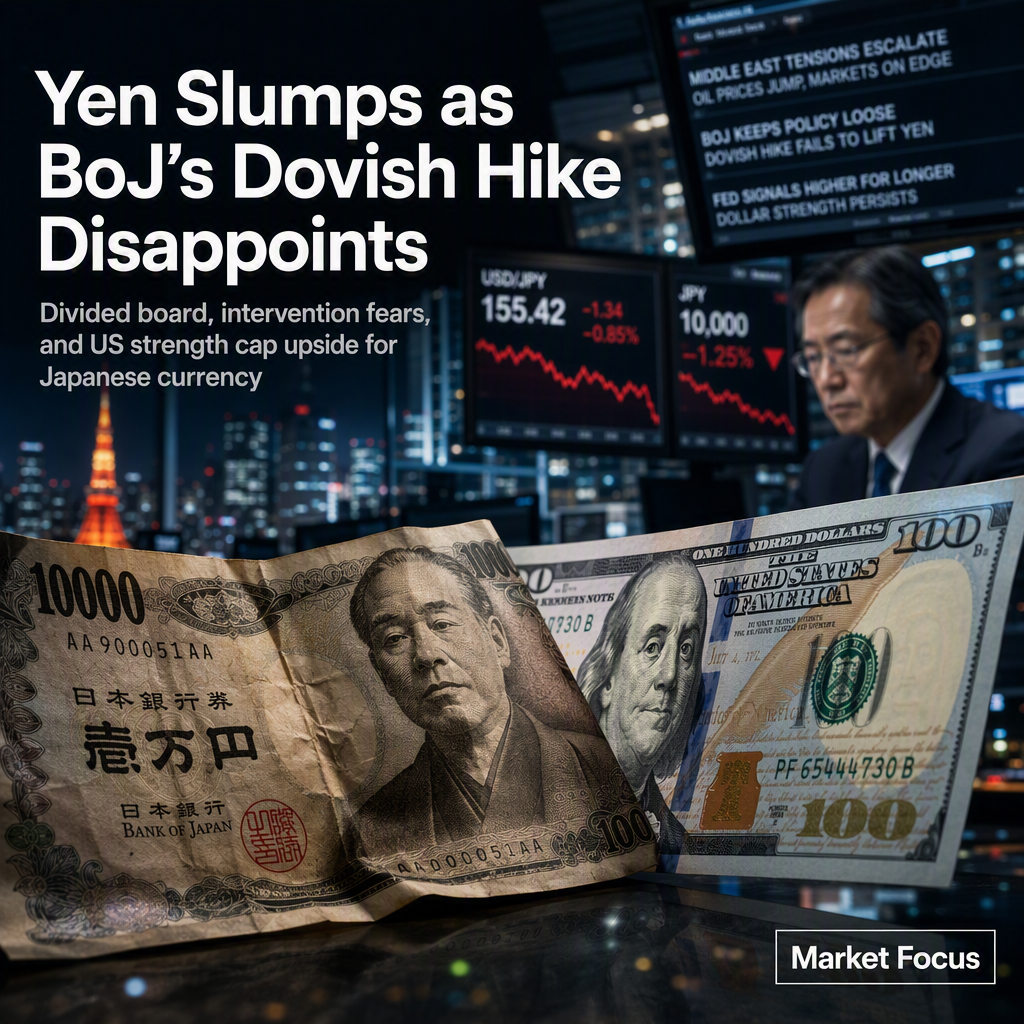 Japanese Yen Weakens as Bank of Japan's Dovish Rate Hike Fails to Bolster Currency
