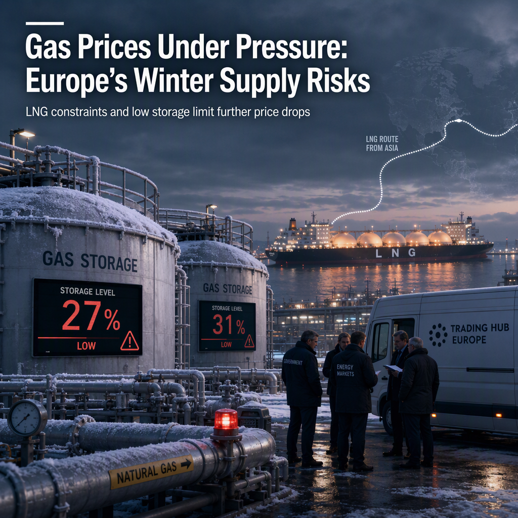 European Natural Gas Prices Face Limited Downside Amid LNG Constraints and Low Storage