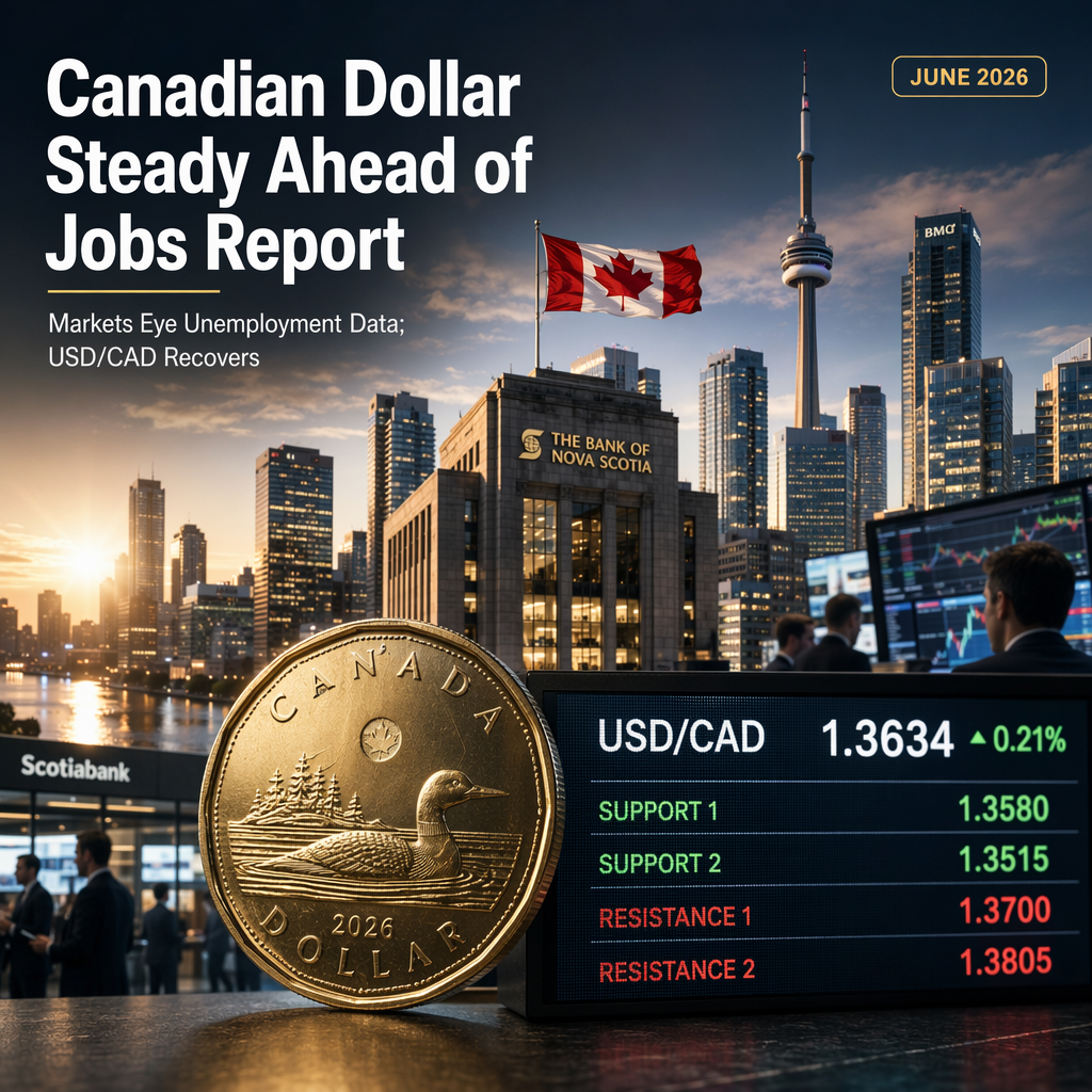 Canadian Dollar Holds Steady as Markets Await June Jobs Data; USD/CAD Recovers from Lows