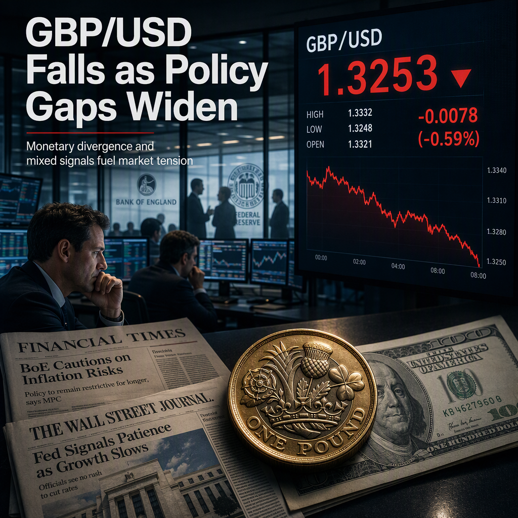 GBP/USD Slides Toward 1.3250 Amid Diverging Central Bank Policies and Mixed Economic Signals