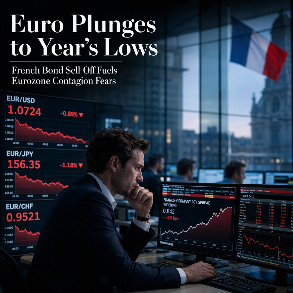 Euro Hits Year-to-Date Lows Amid French Bond Sell-Off and Eurozone Contagion Fears