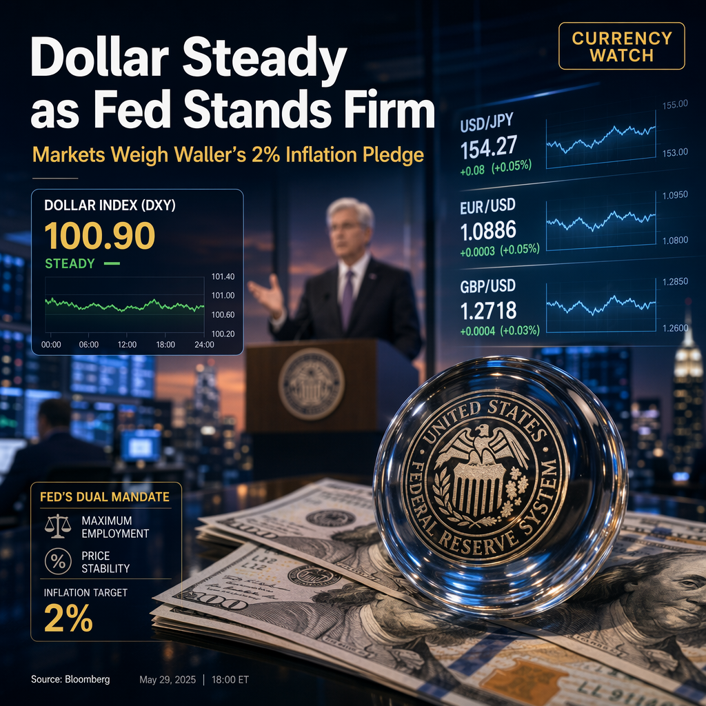 US Dollar Holds Steady as Fed’s Waller Reaffirms Commitment to 2% Inflation Target