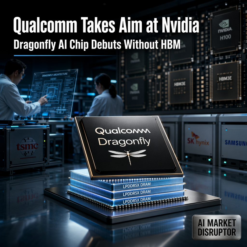 Qualcomm Unveils Dragonfly AI Chip, Challenging Nvidia with HBM-Free Design