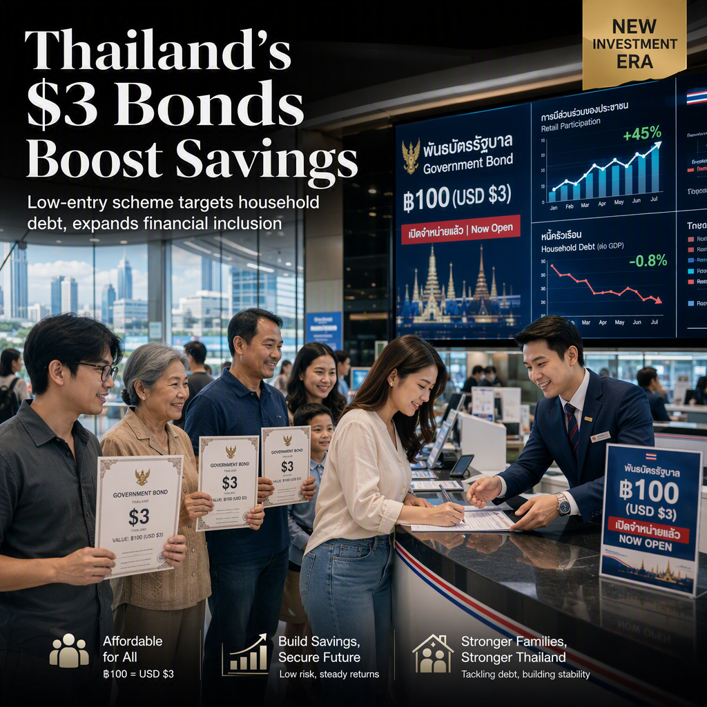 Thailand Launches $3 Government Bonds to Boost Retail Investment and Tackle Household Debt