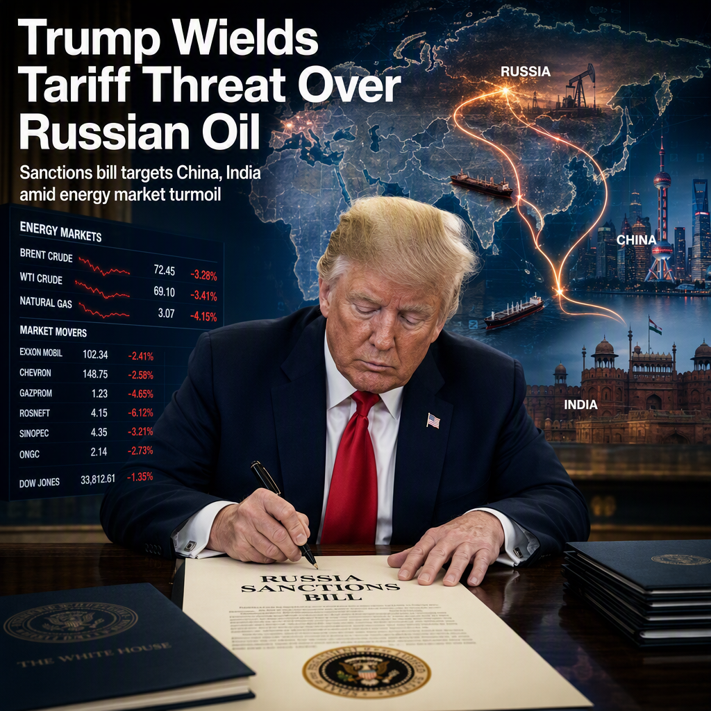 Trump Signs Russia Sanctions Bill, Threatening Tariffs on China and India Amid Energy Market Volatility