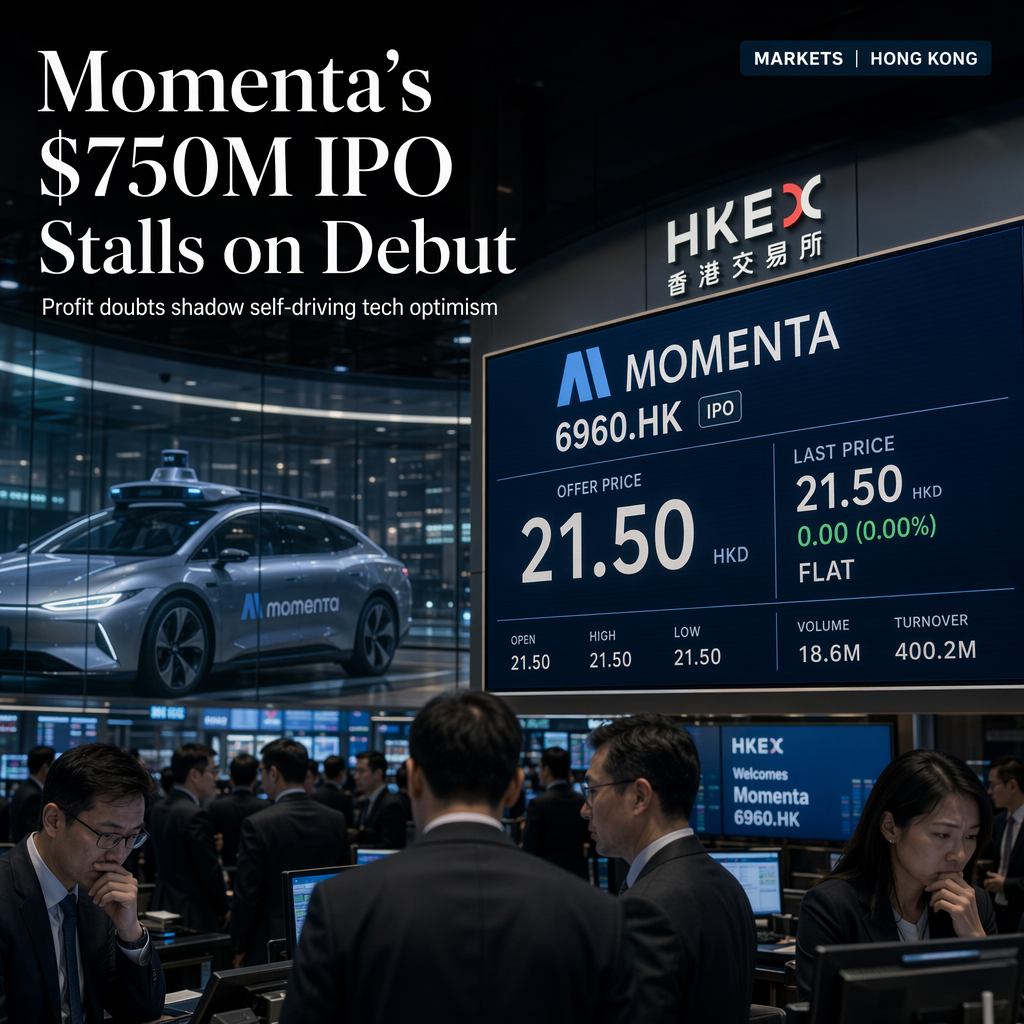 Momenta's $750 Million Hong Kong IPO Ends Flat Amid Profitability Concerns