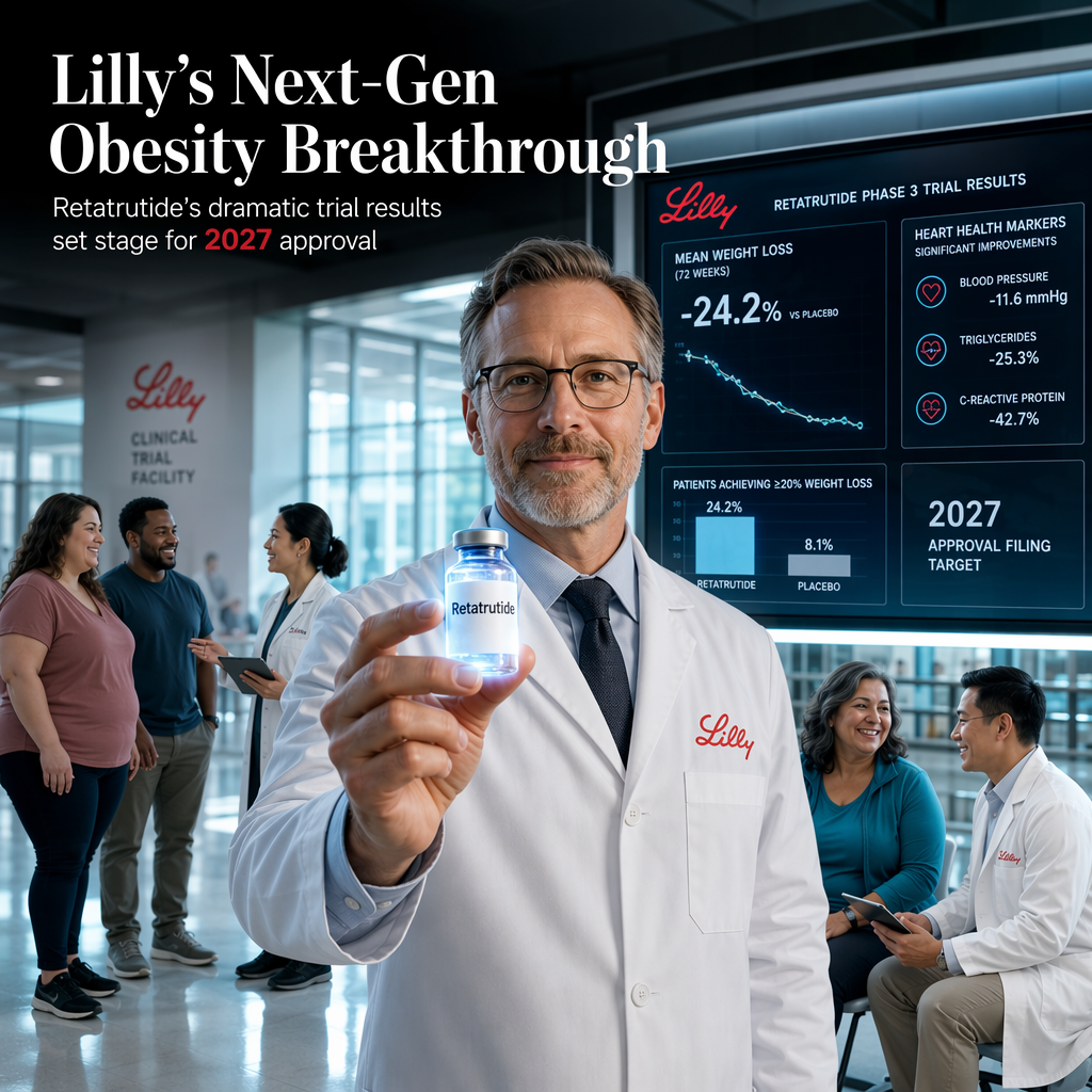 Eli Lilly to File for Approval of Next-Generation Obesity Drug Retatrutide in 2027 After Positive Late-Stage Trials