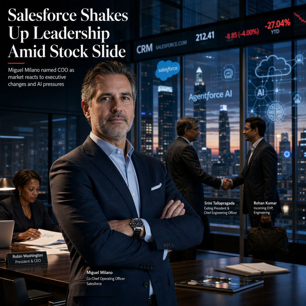 Salesforce Names Miguel Milano as COO Amid Leadership Reshuffle and Stock Decline