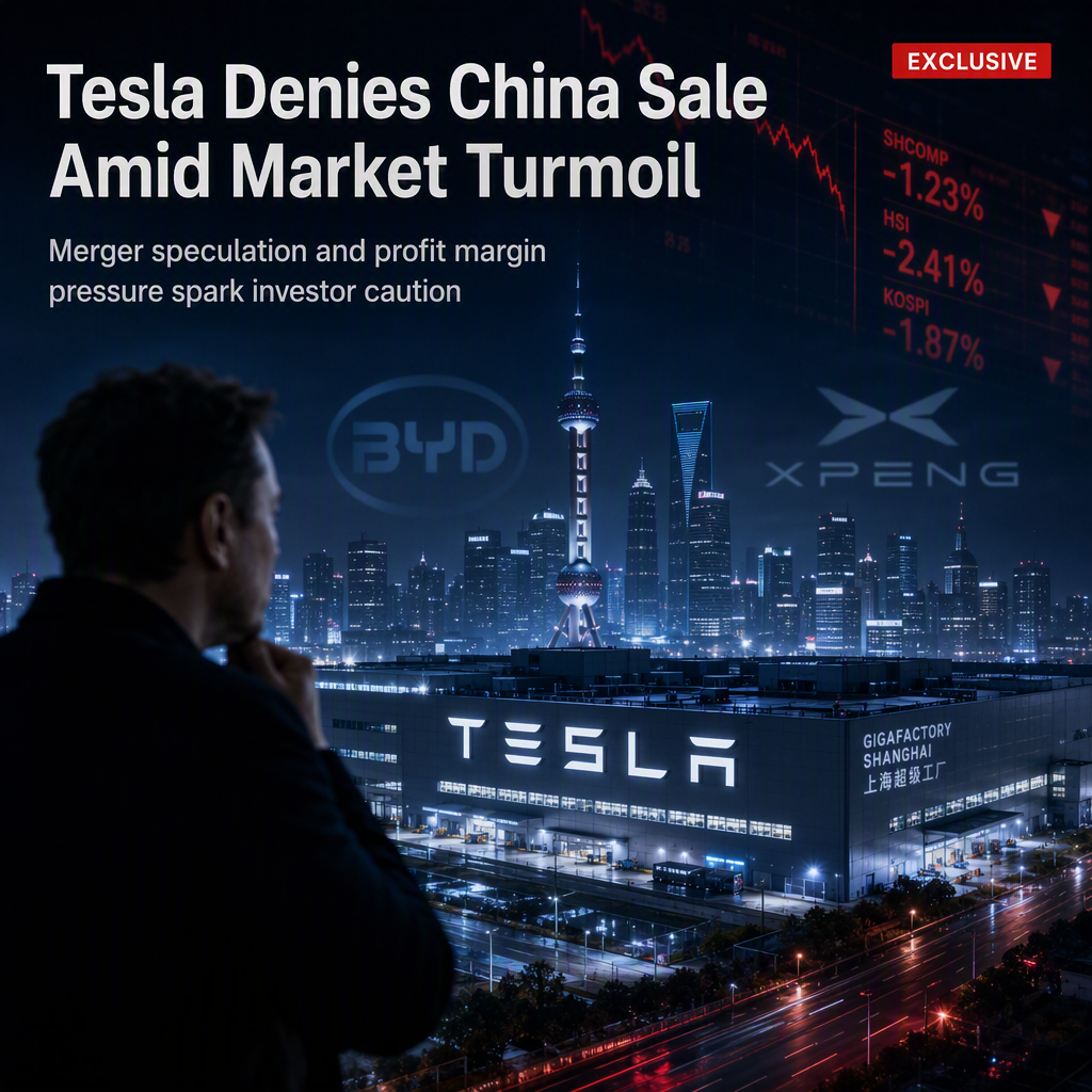 Tesla Denies China Business Sale Amid Merger Speculation and Profit Margin Pressure