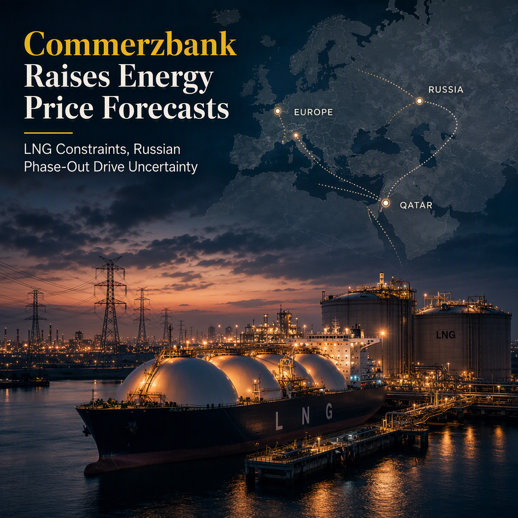 Commerzbank Raises Gas and Power Price Forecasts Amid LNG Constraints and Russian Phase-Out