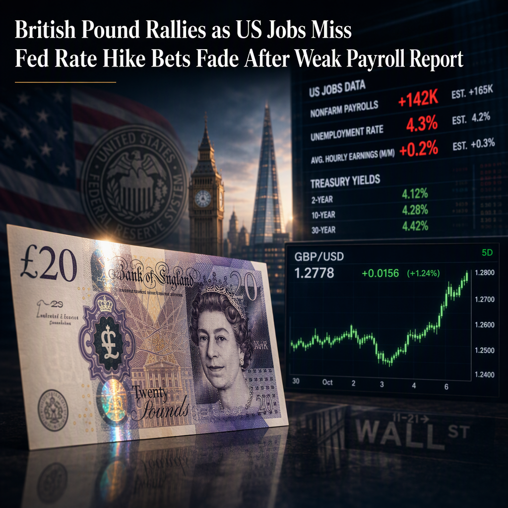 British Pound Surges as Weak US Jobs Data Dims October Fed Rate Hike Prospects