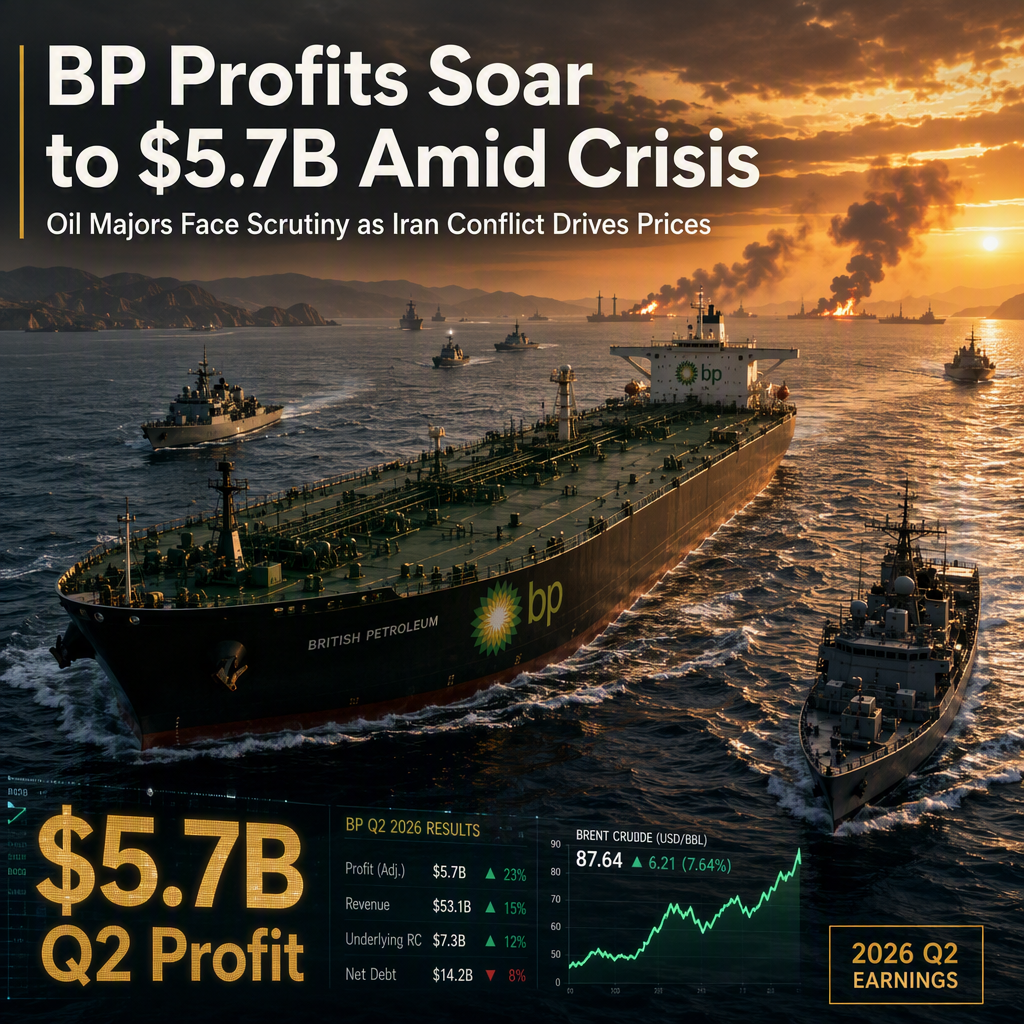 BP's Q2 Profit Surges to $5.7 Billion Amid Oil Price Spike from Iran Conflict; Trump Criticizes Big Oil Earnings