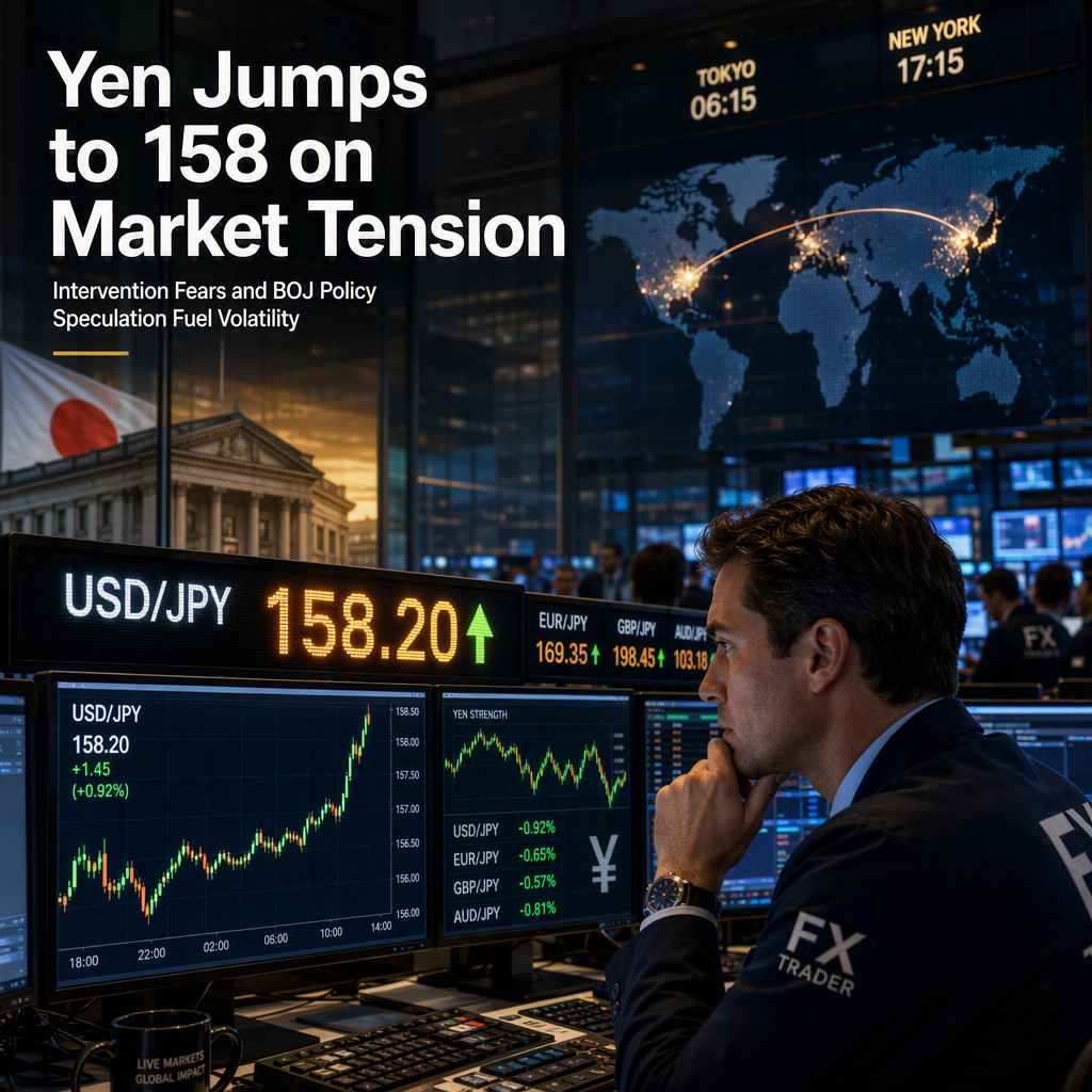 Yen Surges to Low 158 Level Amid Intervention Concerns and BOJ Policy Speculation