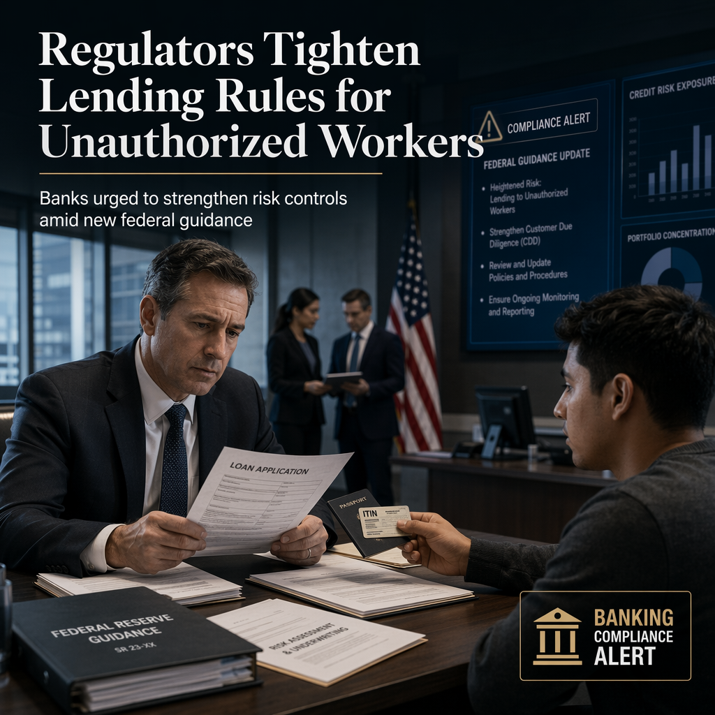 Federal Regulators Warn Banks on Lending Risks to Unauthorized Workers