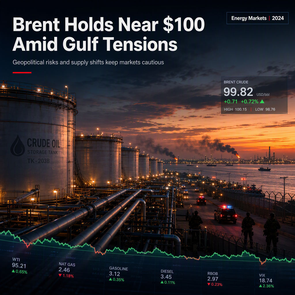 Brent Crude Holds Near $100 Amid Gulf Geopolitical Risks and Supply Adjustments