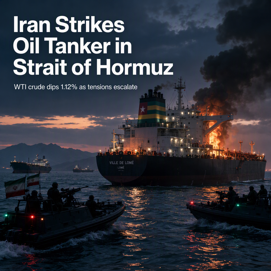 Iran's IRGC Attacks Togolese Oil Tanker in Strait of Hormuz, WTI Oil Drops 1.12%