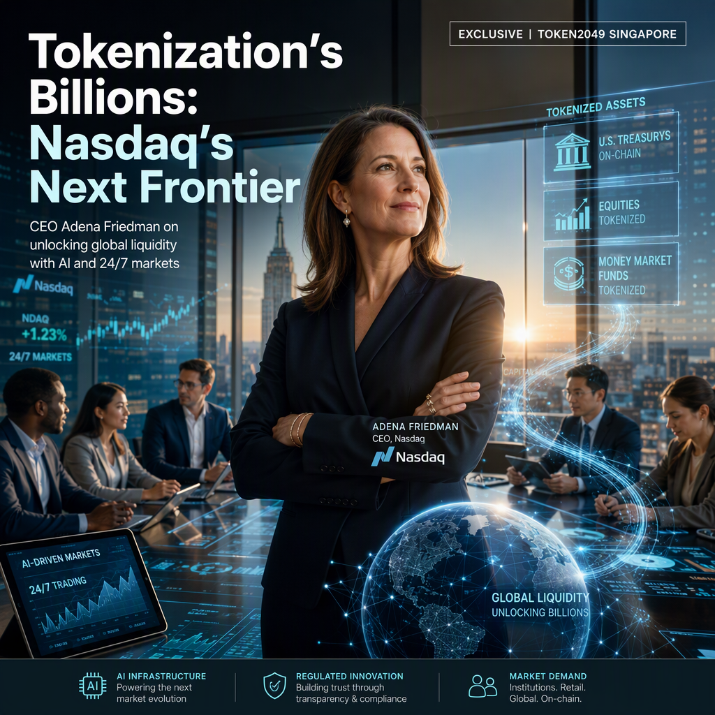 Nasdaq CEO Highlights Tokenization's Potential to Unlock Billions in Trapped Capital