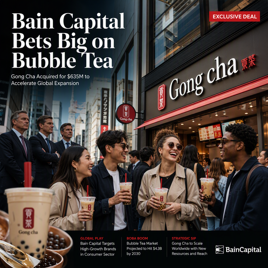 Bain Capital Acquires Gong Cha for Over $635 Million to Expand Global Bubble Tea Presence