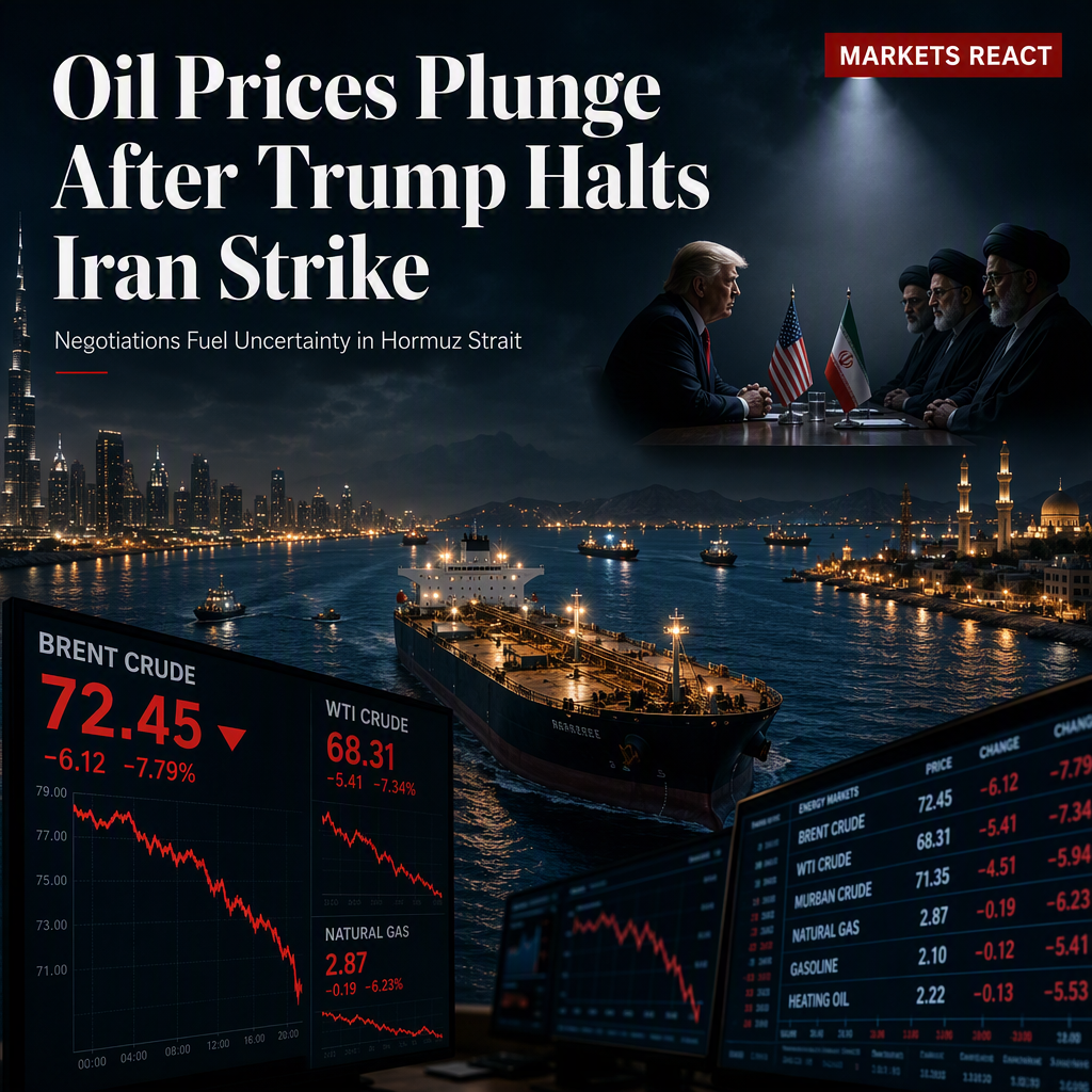 Oil Prices Plunge as Trump Calls Off Strike on Iran, Announces Potential Deal on Hormuz Strait