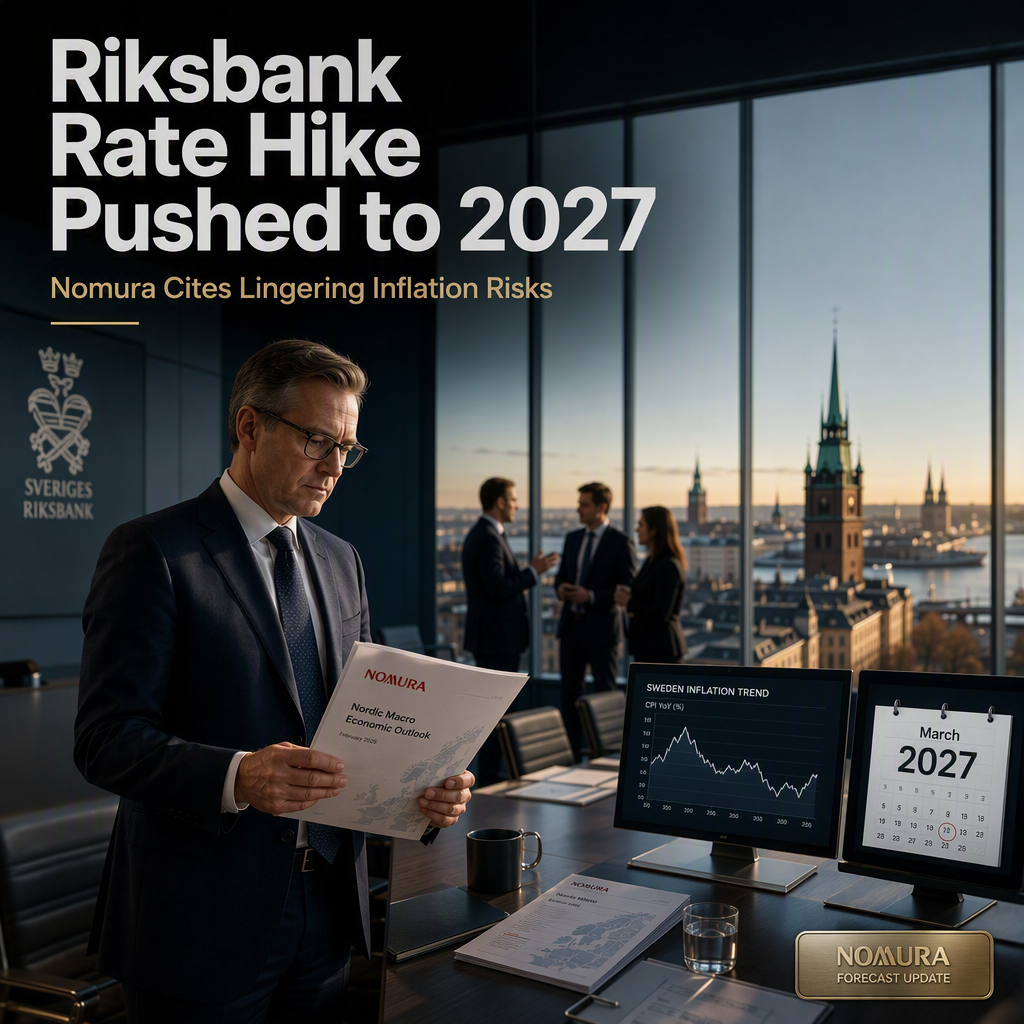 Nomura Delays Riksbank Rate Hike Forecast to March 2027 Amid Inflation Concerns