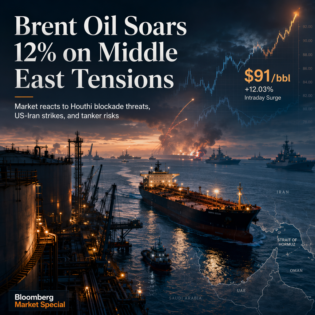 Brent Oil Surges 12% Amid Geopolitical Tensions and Houthi Blockade Threats