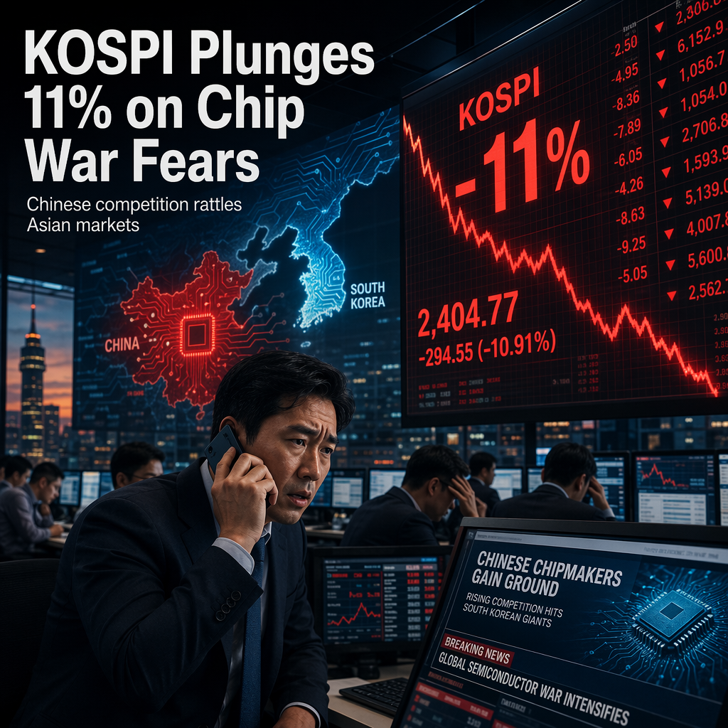 South Korea's KOSPI Plunges 11% Amid Fears of Rising Chinese Chip Competition