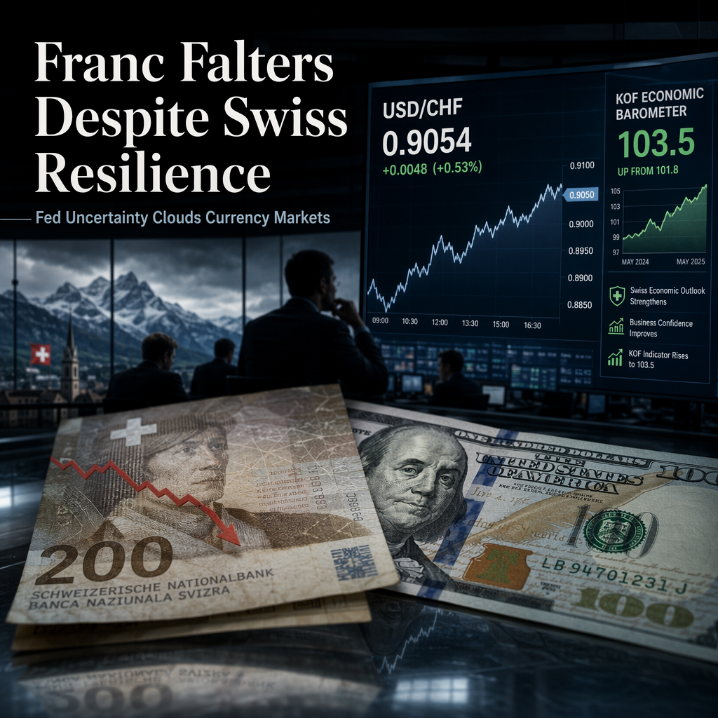 Swiss Franc Weakens Despite Strong KOF Data as Fed Uncertainty Weighs on Dollar Outlook