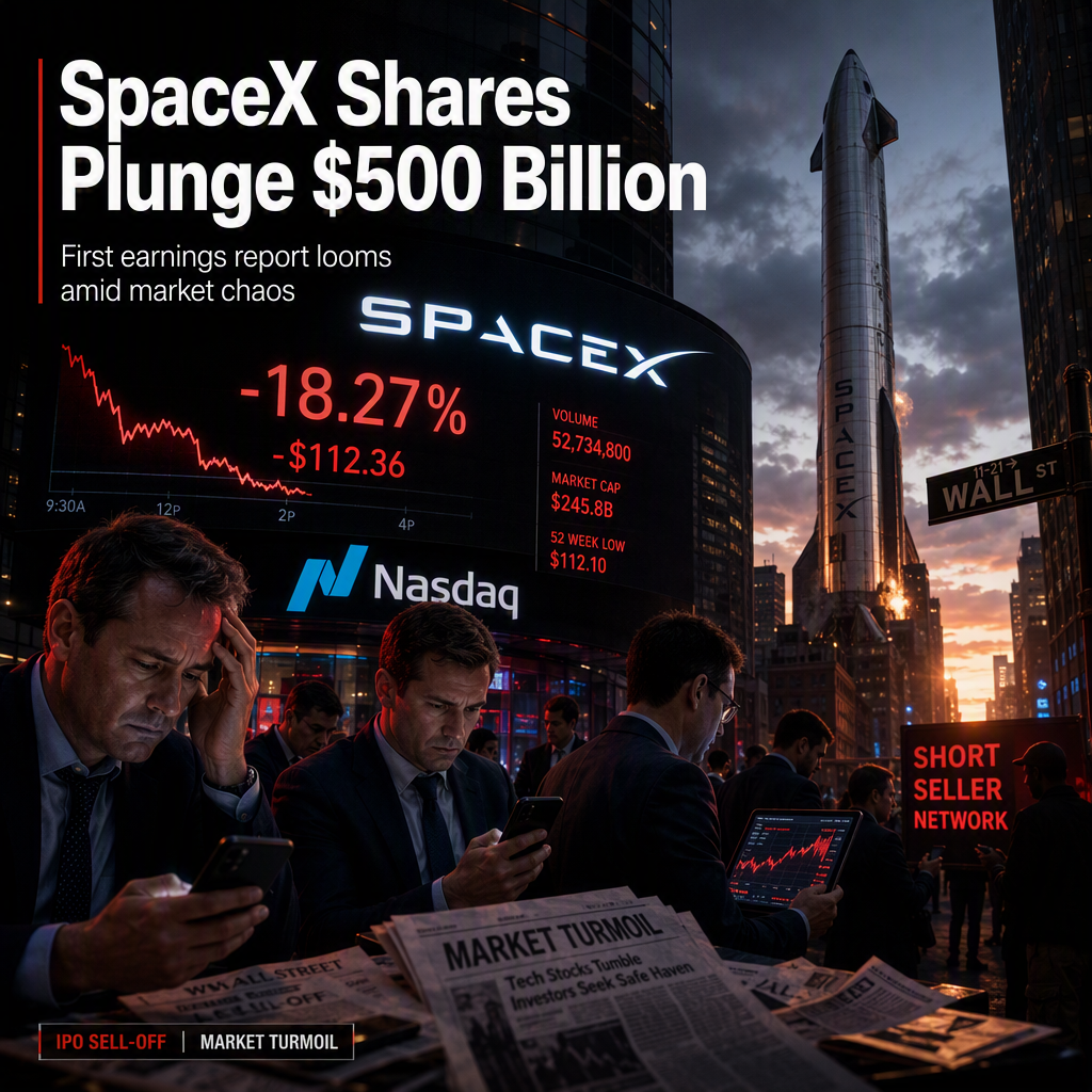 SpaceX Shares Plunge Over 50% Ahead of First Earnings Report, Wiping Out $500 Billion in Market Cap
