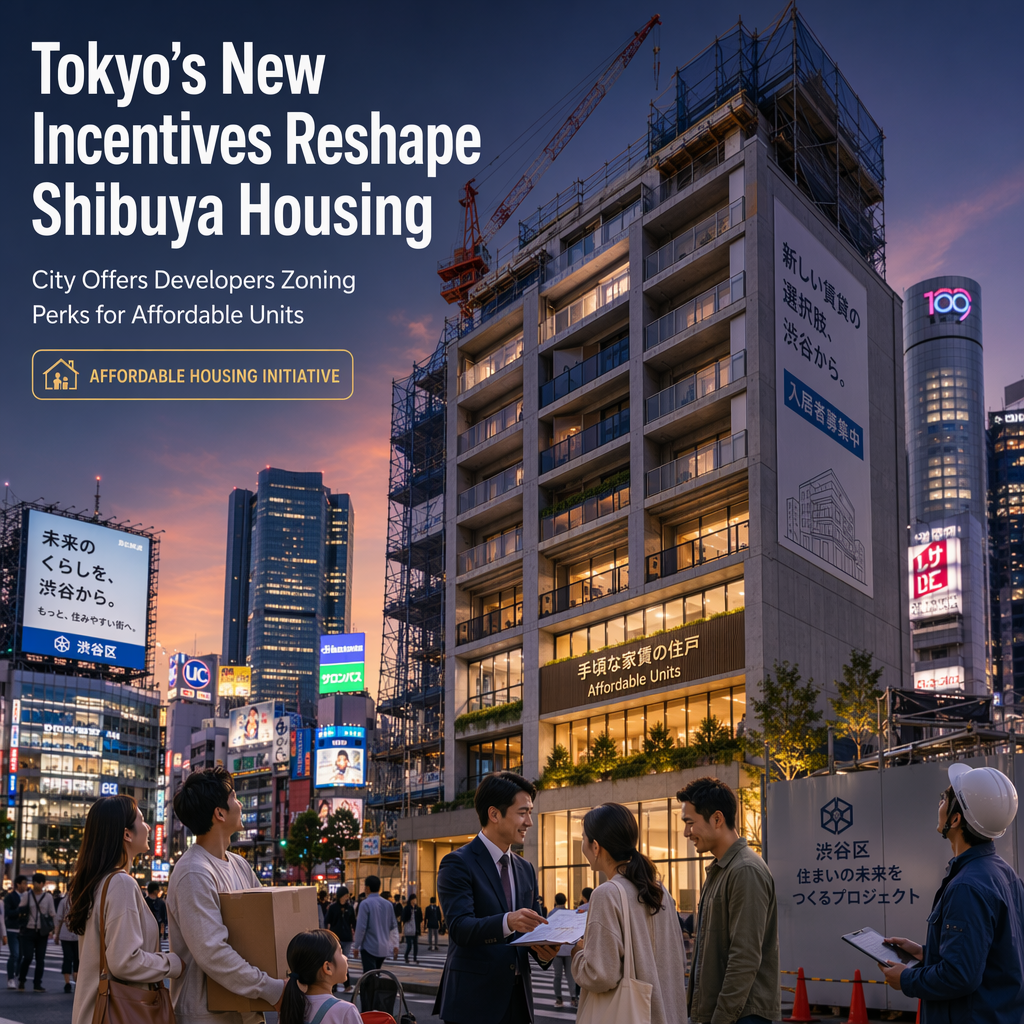 Tokyo Implements Zoning Incentives to Boost Affordable Housing in Shibuya Amid Rising Rents