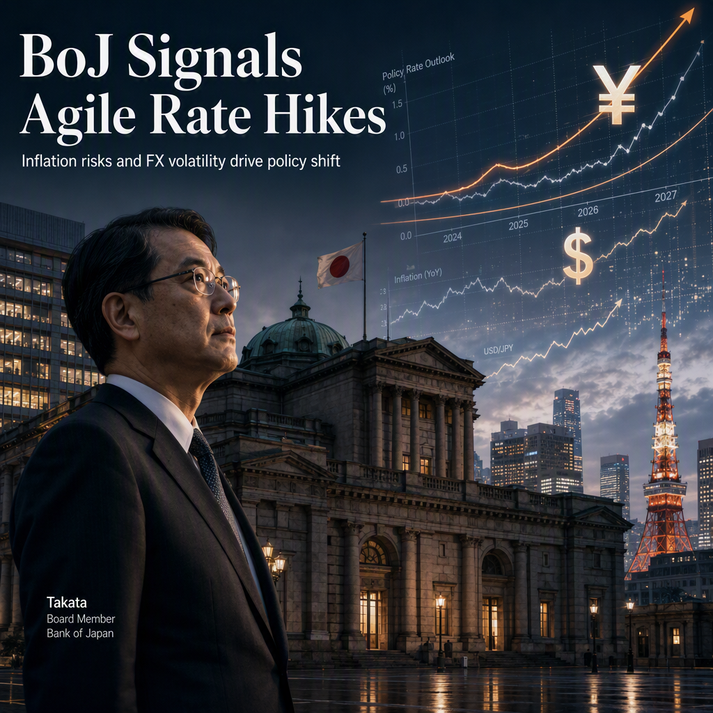 BoJ's Takata Signals Flexible Rate Hikes Amid Inflation Risks and FX Volatility Concerns