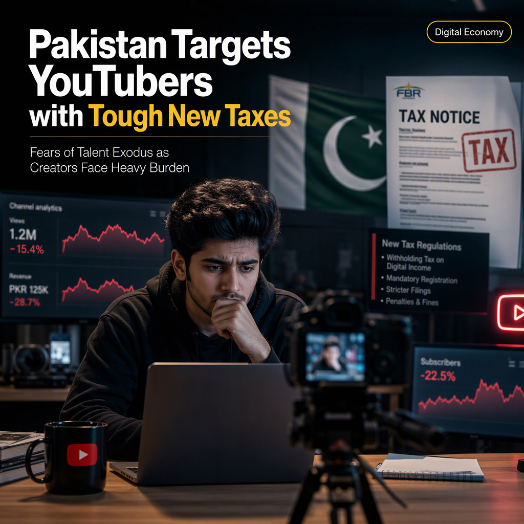 Pakistan Imposes Strict New Tax Rules on YouTubers, Raising Fears of Talent Exodus
