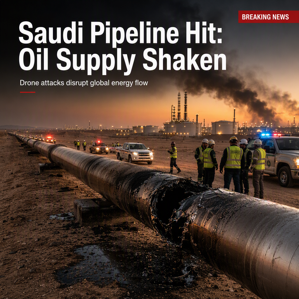 Saudi Arabia Shuts Down Key Oil Pipeline After Drone Attacks, Heightening Global Supply Concerns