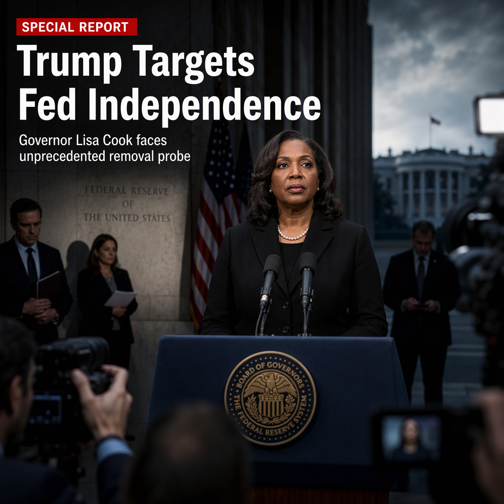 Trump Orders Investigation Into Fed Governor Lisa Cook Amid Removal Effort