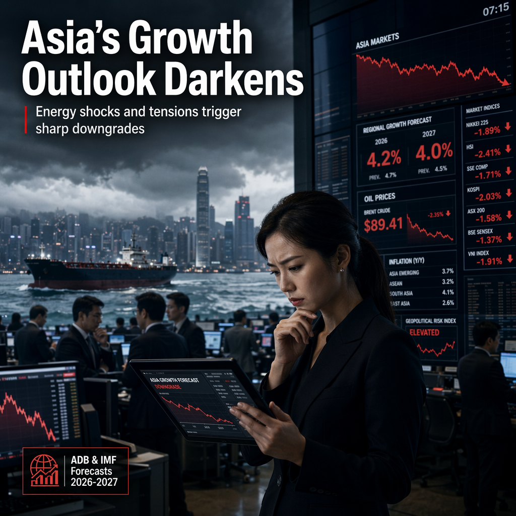 ADB and IMF Cut Growth Forecasts for Asia Amid Energy Shock and Regional Tensions