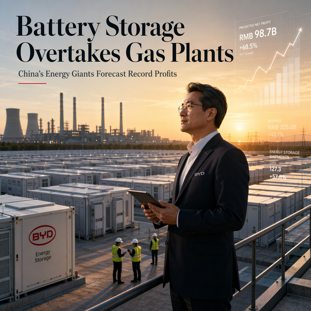 Battery Storage Costs Undercut Gas Plants as Chinese Energy Firms Forecast Profit Windfalls